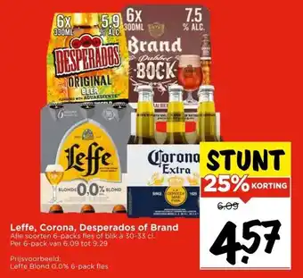Vomar Voordeelmarkt Leffe, Corona, Desperados of Brand aanbieding