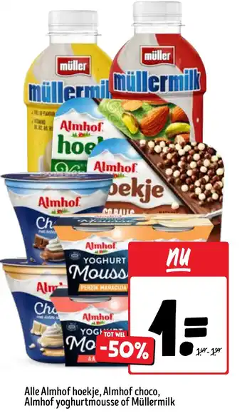 Jumbo Alle Almhof hoekje, Almhof choco, Almhof yoghurtmousse of Müllermilk aanbieding