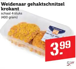 Coop Weidenaar gehaktschnitzel krokant aanbieding