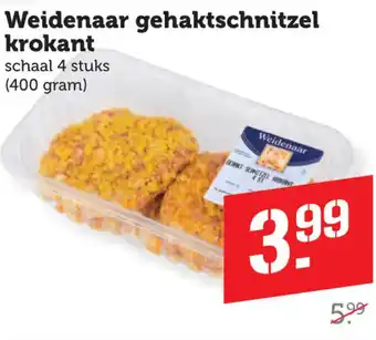 Coop Weidenaar gehaktschnitzel krokant aanbieding