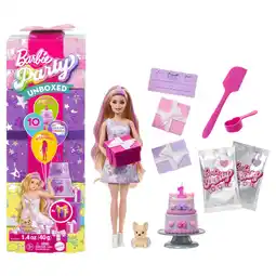 Top1Toys Barbie Party unboxed 2/1 pop met lichtroze jurk aanbieding