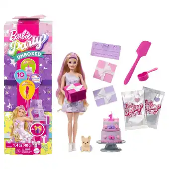 Top1Toys Barbie Party unboxed 2/1 pop met lichtroze jurk aanbieding