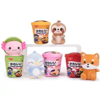 Top1Toys Kawaii pluche noodle pot met dier 4 asst aanbieding