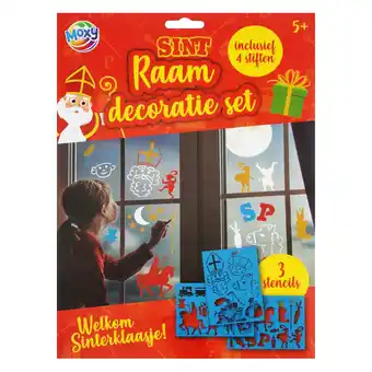 Top1Toys Sint raam decoratieset 3 sheets A4 + 4 stiften aanbieding