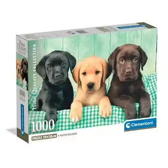 Top1Toys Clementoni Puzzel 1000 stuks Labrador pubs 3 kleuren compact aanbieding