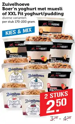 Coop Zuivelhoeve Boer'n yoghurt met muesli of XXL Fit yoghurt pudding aanbieding