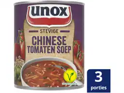 Hoogvliet Unox Soep In Blik Stevige Chinese Tomatensoep aanbieding