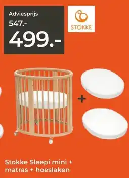 Prenatal Stokke Sleepi mini + matras + hoeslaken aanbieding