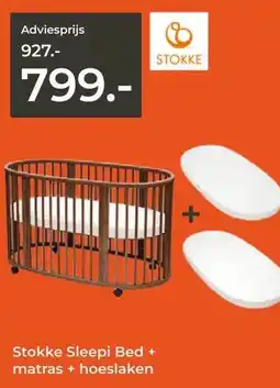 Prenatal Stokke Sleepi Bed + matras + hoeslaken aanbieding