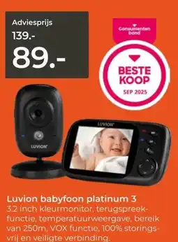Prenatal Luvion babyfoon platinum 3 aanbieding