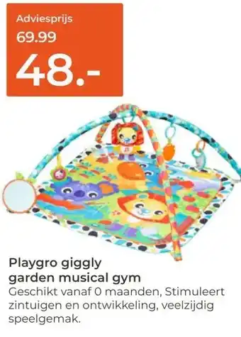 Prenatal Playgro giggly garden musical gym aanbieding