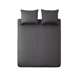 Marskramer Dekbedovertrek 200x200/220 streep satijn antraciet aanbieding