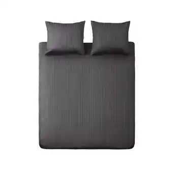 Marskramer Dekbedovertrek 200x200/220 streep satijn antraciet aanbieding