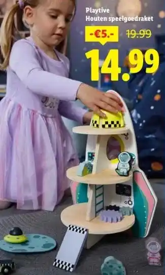 Lidl Playtive Houten speelgoedraket aanbieding