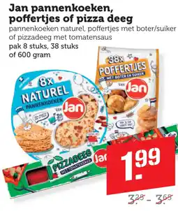 Coop Jan pannenkoeken, poffertjes of pizza deeg aanbieding
