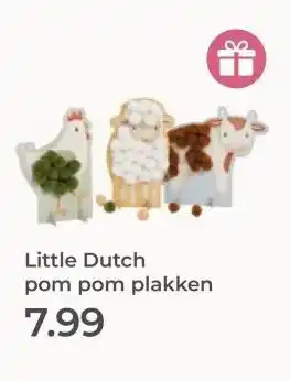 Prenatal Little Dutch pom pom plakken aanbieding