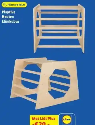 Lidl Playtive Houten klimkubus aanbieding