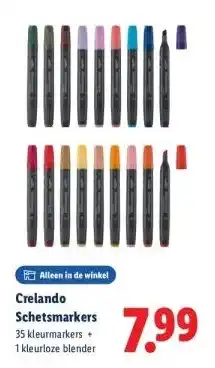 Lidl Crelando Schetsmarkers aanbieding