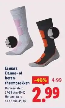 Lidl Esmara Dames-of heren- thermosokken aanbieding