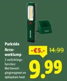 Lidl Parkside Accu- werklamp aanbieding