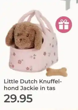 Prenatal Little Dutch Knuffel- hond Jackie in tas aanbieding