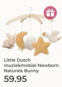 Prenatal Little Dutch muziekmobiel Newborn Naturals Bunny aanbieding