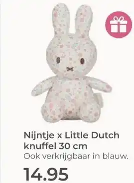 Prenatal Nijntje x Little Dutch knuffel 30 cm aanbieding