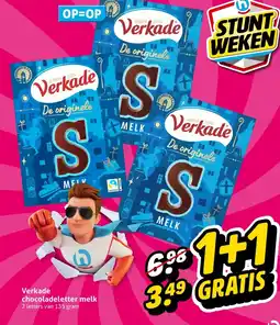 Hoogvliet Verkade chocoladeletter melk aanbieding