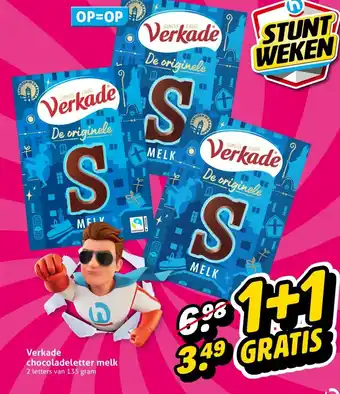Hoogvliet Verkade chocoladeletter melk aanbieding