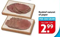 Hoogvliet Rosbief naturel of peper aanbieding