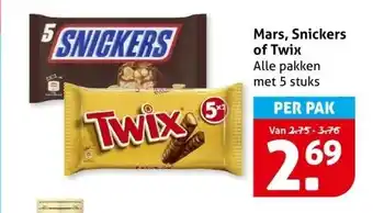 Hoogvliet Mars, Snickers of Twix aanbieding
