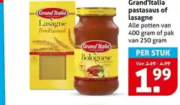 Hoogvliet Grand'Italia pastasaus of lasagne aanbieding