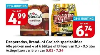 Hoogvliet Desperados, Brand- of Grolsch speciaalbier aanbieding