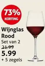 Hoogvliet Wijnglas Rood aanbieding