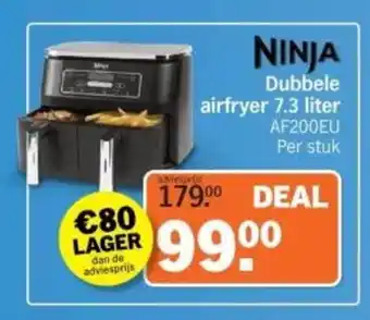 Albert Heijn Ninja Dubbele airfryer 7.3 liter aanbieding