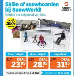 Albert Heijn Skiën of snowboarden bij SnowWorld! aanbieding