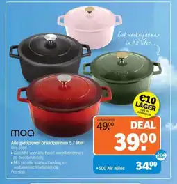 Albert Heijn moa Alle gietijzeren braadpannen aanbieding