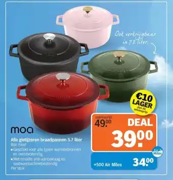 Albert Heijn moa Alle gietijzeren braadpannen aanbieding