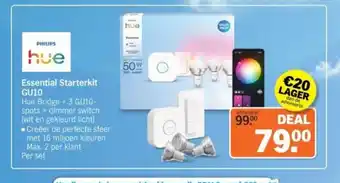 Albert Heijn Hue Essential Starterkit GU10 aanbieding