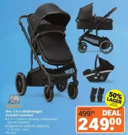 Albert Heijn Deryan Noa 3 in 1 kinderwagen inclusief autostoel aanbieding