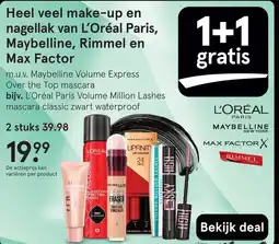 Etos Heel veel make up en nagellak van L'Oréal Paris, Maybelline, Rimmel en Max Factor aanbieding