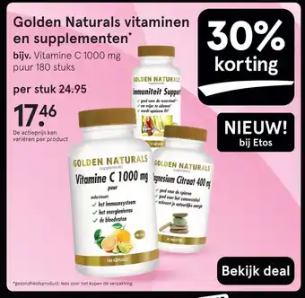 Etos Golden Naturals vitaminen en supplementen aanbieding