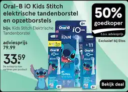Etos Oral-B iO Kids Stitch elektrische tandenborstel en opzetborstels aanbieding