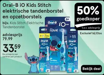 Etos Oral-B iO Kids Stitch elektrische tandenborstel en opzetborstels aanbieding