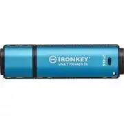 Alternate Kingston IronKey Vault Privacy 50 512 GB usb-stick Lichtblauw/zwart, USB-A 3.2 Gen 1 aanbieding