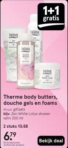 Etos Therme body butters, douche gels en foams aanbieding