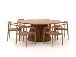 Kees Smit Bellagio Berbaro/Santa Severina ø180cm dining tuinset 7-delig stapelbaar aanbieding