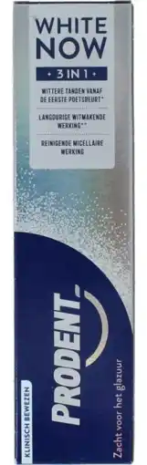 De Online Drogist Prodent White Now 3-in-1 Tandpasta aanbieding
