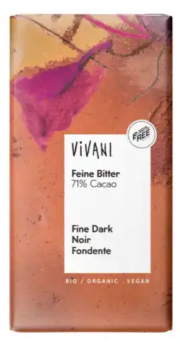 De Online Drogist Vivani Feine Bitter 71% Cacao Reep aanbieding
