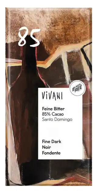 De Online Drogist Vivani Feine Bitter 85% Cacao Reep aanbieding